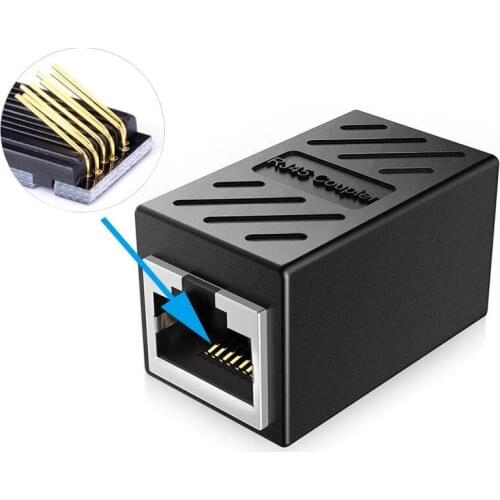 RJ45 Coupler Network Coupler RJ45 CAT 5 5E 6 7 Cable Extender Adapter Female to Female 8P8C Shielded Connector