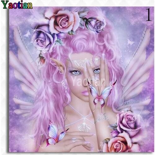 Diy 5D Diamond Painting Butterfly fairy rose flower Cross Stitch Diamond Embroidery Pattern Diamond Mosaic Needlework Home Arts