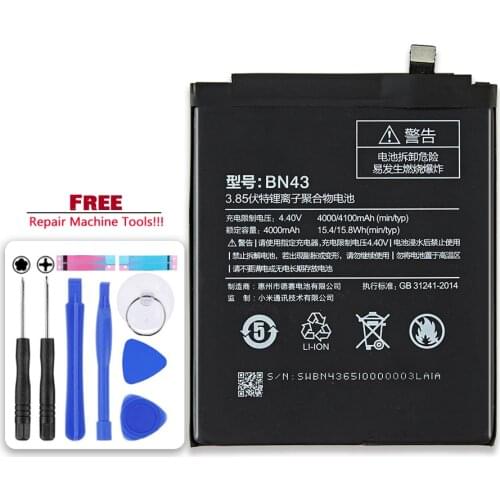 BN43 Battery For Xiaomi Redmi Note 4X 3G+32G / For Redmi Note 4 Global Version Snapdragon 625 4100mAh Phone Battery