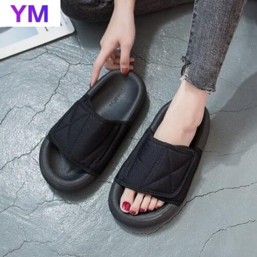 Bohemia Newest Solid Color Popular Womens Slippers HOOK LOOP Summer Outdoors Vintage Round Toe Flats Shoes Casual Beach Sandals