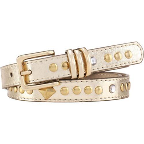 The Big European and American Luxury Fashion Belt Gold Diamond Rivet Belts Pin Buckle Female Fine Belt Fine Lady Belt Female