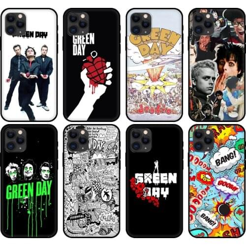 Black tpu case for iphone 5 5s se 2020 6 6s 7 8 plus x 10 XR XS 11 12 mini pro MAX back cover GREEN DAY DOOKIE AMERICAN