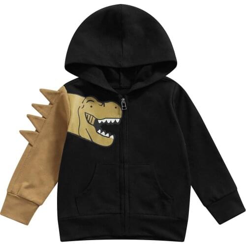 Childrens Clothing Cotton Baby Boys Sweatshirts for Autumn Kids Clothes Dinosaur Little Boys Zipper Outerwear Costume