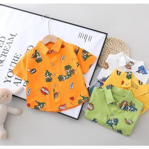 2020 Children printe Dinosaur Boys/girls Shirts Kids Tops Boys/girls Long Sleeve Baby Clothing Baby Top Tee Shirts 0-5 years