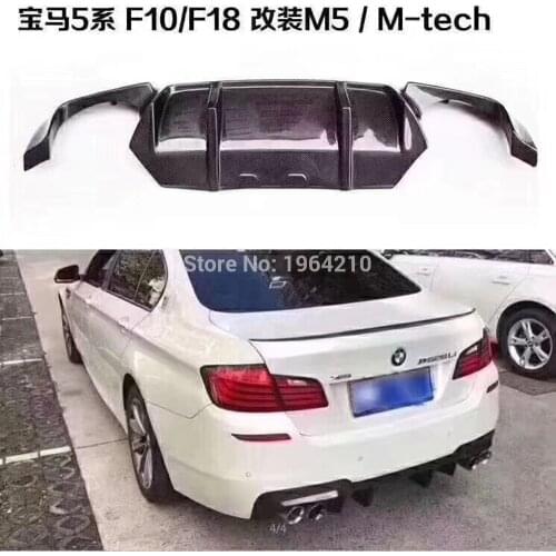 For BMW F10 M5 Sedan 2012 - 2017 Carbon Fiber Rear Bumper Diffuser Car Bumper Lip spoiler Protector Car Styling