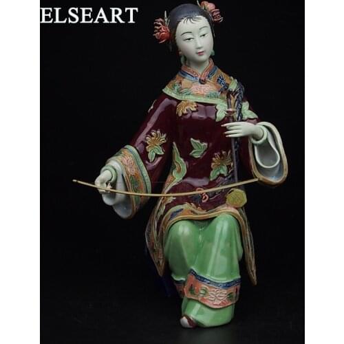 Folk Art Porcelain Ceramic Traditional Chinese Classics Story Figurine ornament art and handicraft lady for home decoration