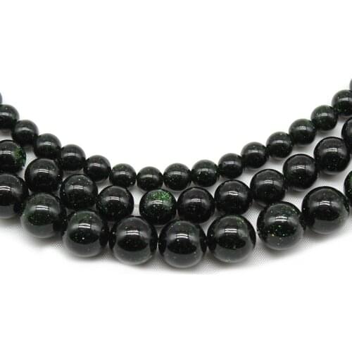 Fctory Price Natural Stone Dark Green SandStone 4/6/8/10/12mm Round Loose Spacer Beads for Jewelery Making DIY Bracelet Necklace