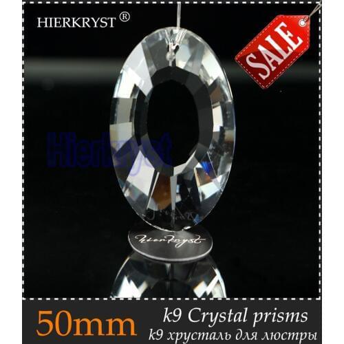 HIERKYST 1 pc K9 Glass Crystal Prisms Pendants Chandeliers Parts Lustres Rainbow Lamp Lighting Hang Drops 50mm 2" #1920