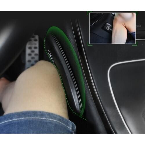 PU Leather Car Knee Pad Cushion Auto Interior Pad Elastic Cushion Memory Foam Comfortable Thigh Support Universal