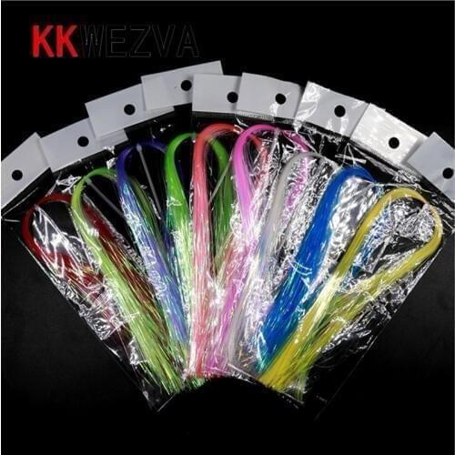 KKWEZVA UV Flashabou Holographic Tinsel Stonefly Nymph Back Jig Body Wrap Lure Fishing Fly Tying Material