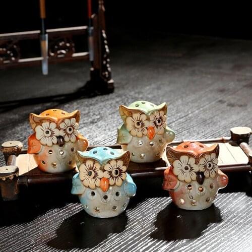 Creative Hollow Owl Aromatherapy Burner Candle Holder Home Jewelry Craft Decoration