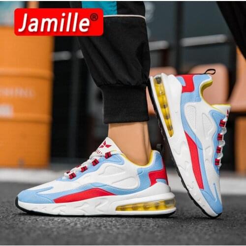 2021 Fashion Colorful Casual Men Shoes Air Cushion Breathable Sports Running Shoes Pu Mesh Comfortable Sport Shoes
