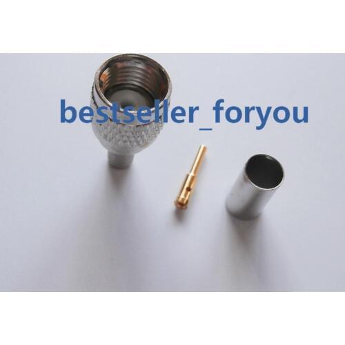 Mini-UHF Male Crimps Connector For RG58/U RG142 LMR195 Cable Motorola Antenna