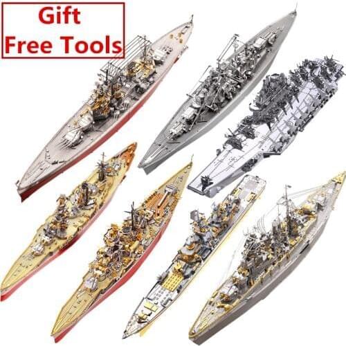 MMZ MODEL Piececool 3D Metal Puzzle Russian Japan Kongou Nagato Battleship DIY Assemble Model Kits Laser Cut Jigsaw toy gift