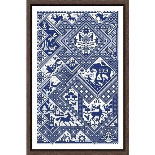 Jigsaw forest park cross stitch kits single color simple aida fabric 18ct 14ct 11ct count white canvas cotton thread embroidery