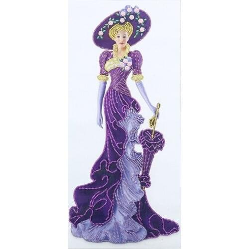 Wall Hanging Diamond Special Shaped Drill 5D Dress Lady Cross Stitch Art DZ528