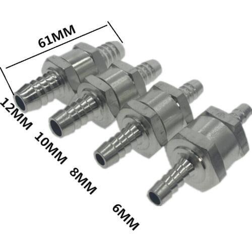 One Way 6/8/10/ 12mm 4 Size Valves Aluminium Alloy Fuel Non Return Check Valve One Way Fit Carburettor