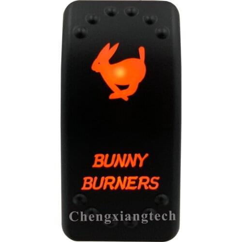 Orange Led Light - Car Boat Caravan Marine Rocker Switch- Laser Eatched- Bunny Burners for Carling ARB NARVA 4X4 -Waterproof