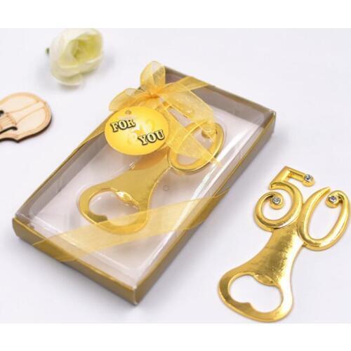 Number 50 alloy beer bottle opener creative wedding favor gifts party supplies for guest LX1624