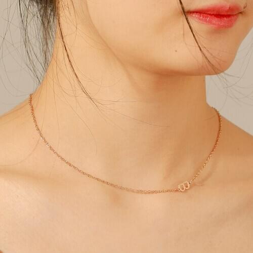 Lemegeton Custom Initial Letter Name Necklaces For Women Stainless Steel Personalized Choker Letter Spaced Jewelry