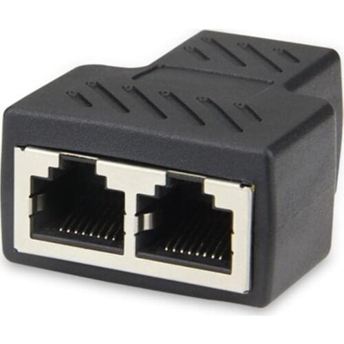 Connector Female Socket Network Plug RJ45 Ethernet LAN Network Y Splitter 3 Ports Coupler Connector 1 To 2 Socket Splitter