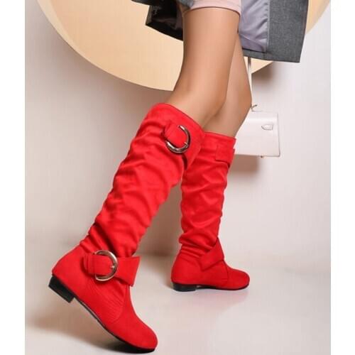 Plus Size 33-46 Autumn Winter Knee Boots Women Low heel Thigh High Sexy Woman Shoes Long Bota Feminina zapatos de mujer L9