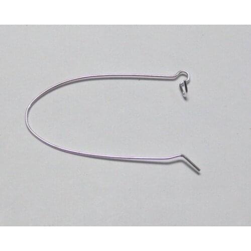 100 Silver Tone Ear Wire Earring Oval Hoop French Hook 35mm