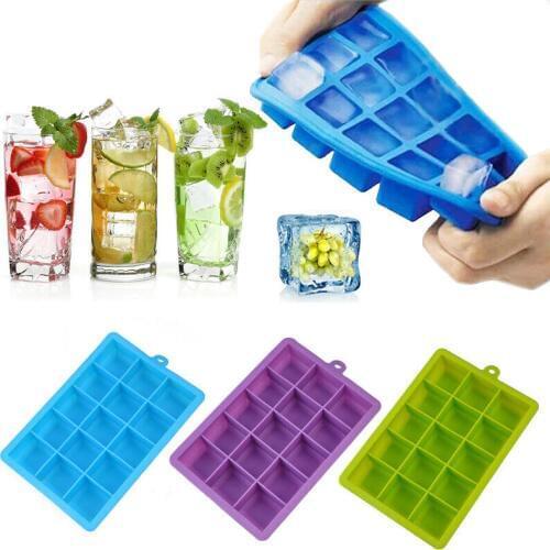 10-24 Grids Food Grade Silicone Ice Tray Fruit Ice Cube Maker DIY Creative Small Ice Cube Mold Square Shape Kitchen Accessories