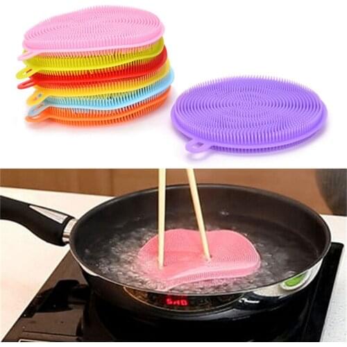 Silicone Dish Washing Sponge Scrubber Kitchen Cleaning antibacterial Tools Hot