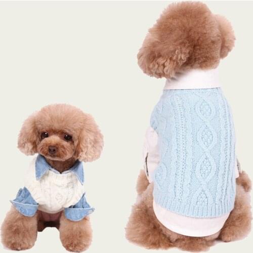 Cat Sweater Coat Doggie Puppy Corgi Yorkshire Dog Clothes Winter Chihuahua Pomeranian Poodle Bichon Small Dogs Costume Clothing