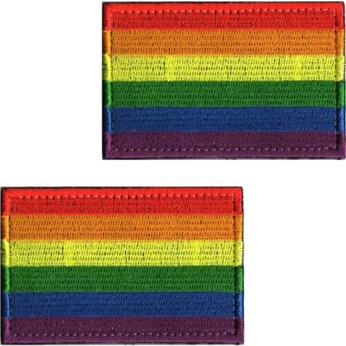 1pcs Rainbow Iron On Patches For Clothing Lgbt Flag Gay Pride Embroidered Patch Sticker On Clothes DIY Appliques Decor