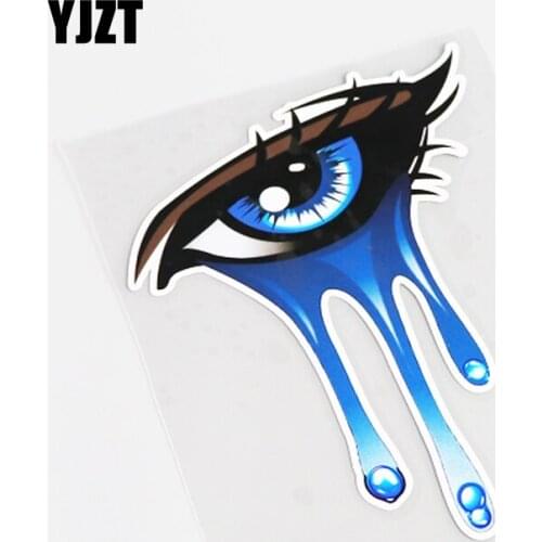 YJZT 11CM*15.3CM Personality Shed Tears Eye Car Sticker Decal Decoration PVC 13-0450