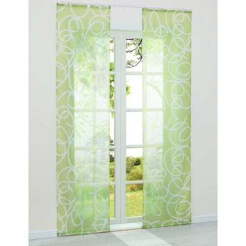 2PCS Window Curtain Printed Pattern For Home Living Room Screening Sheer Voile Polyester Fabric Decoration Drape