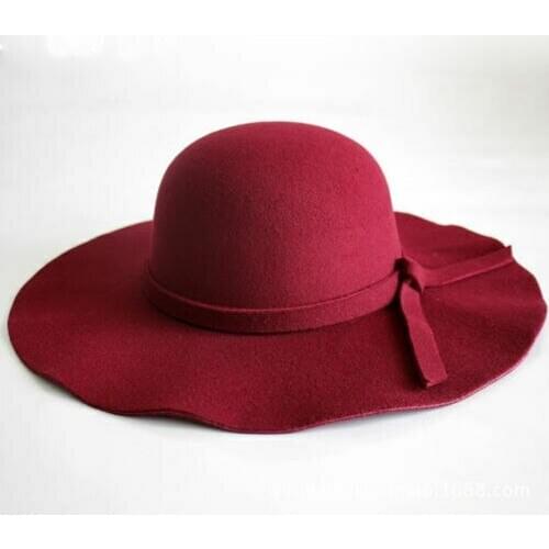 Womens Hat Cap Woman Classic Retro Jazz Warm Ladies Fedora Bucket Cotton Sweet Caps Wide Brim Top Sun Hat 2019 Trendy Vintage