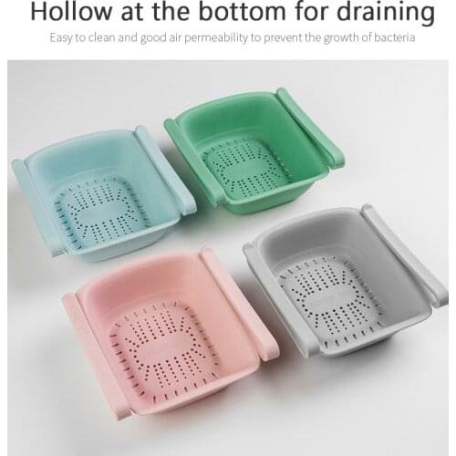 1Pcs Kitchen Organizer Slide Fridge Storage Box Rack Space Saver Household Fridge Freezer Shelf Holder Pull-out Drawer Organizer