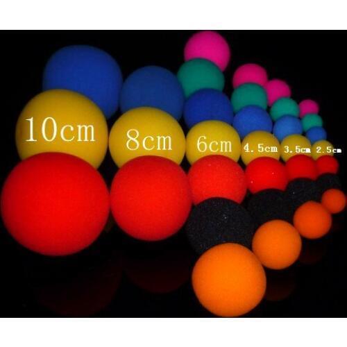 10pcs 2.5cm/3.5cm/4.5cm/6cm Finger Magic Tricks Props Sponge Balls Fun Toys Street Classical Illusion Stage Comedy Kids