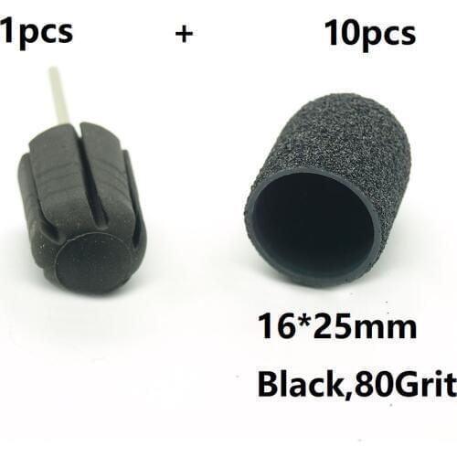 EasyNail 10pcs BlackSanding Caps Electric Nail Drill Bit Bands UV Gel Polish Remover for Manicure Pedicure Milling Accessories
