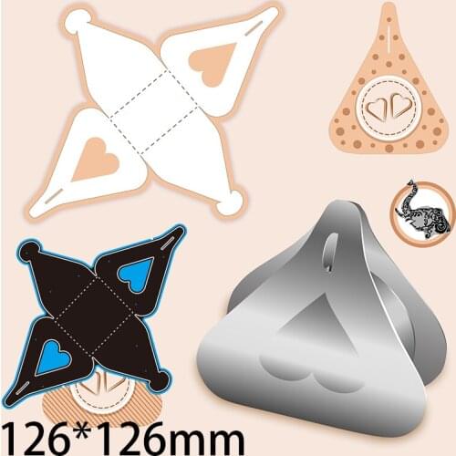 126*126mm Heart Gift Box New Cutting Dies Scrapbook Decoration Embossing Paper Craft Album Card Punch Knife Mold