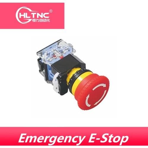 2 pc Emergency E-Stop Red Sign 22mm Emergency Stop Mushroom Pushbutton Switch