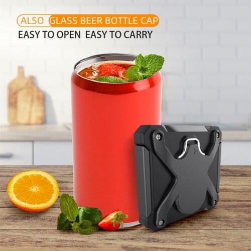 2 in 1 Innovative Design Can Opener Bottle Top Remover for 8-19 Ounces Cans ABS Material Drinking Tools