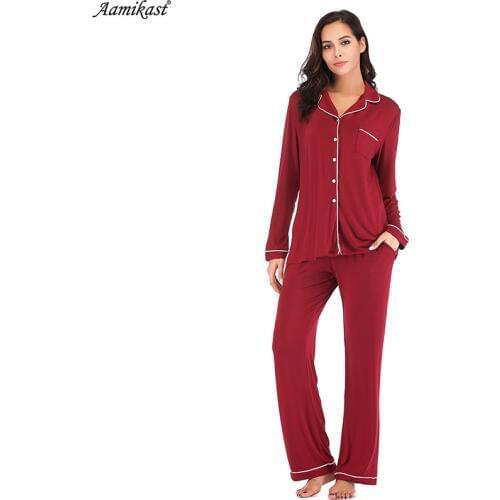 2021 New Womens Solids and Prints Fleece Pajamas Long Button Down Pj Set pajamas Sets home Wear tracksuit Pyjamas Suits