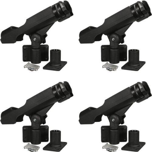 4 Pieces/Set 360 Degree Swivel Rotatable Marine Boat Kayak Yacht Rod Holder Rack Side Rail Mount Pole Rest Accessories