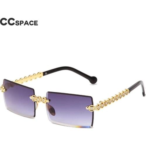 49967 Square Rimless Luxury Diamond Sunglasses Fashion Men Women Shades UV400 Vintage Glasses