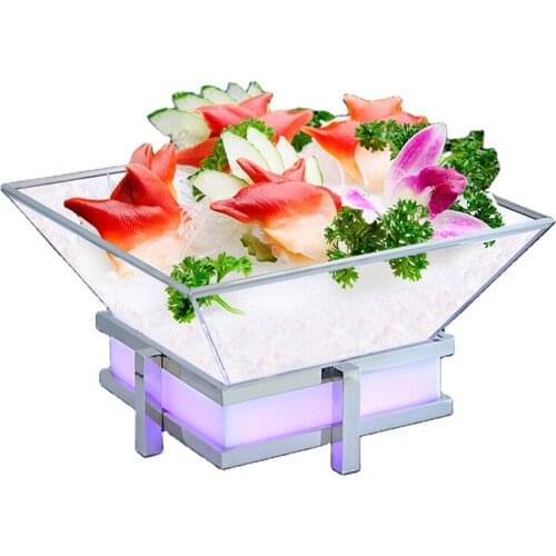 5 Stars Hotel Supplies and Other Restaurants Outdoor Ice Bucket Bar Luxury Cold Ice Acrylic Square Ice Bucket with Led