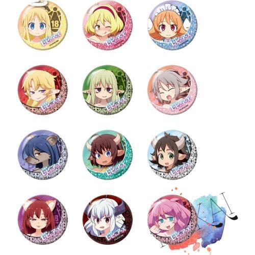 50mm Ishuzoku Reviewers Anime Badge Crimvael Milky Aisha Interspecies Reviewers Cute Metal Badge Brooch Pins
