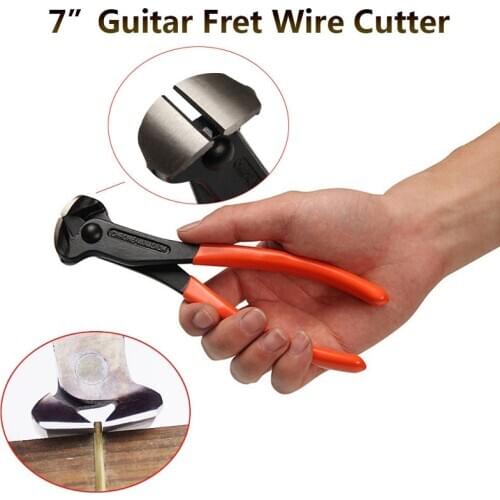 7" Guitar Bass Fret Wire Nipper Puller Plier String Cutter Luthier fret Tool Scissors Stainless Steel Guitar Parts Accessories