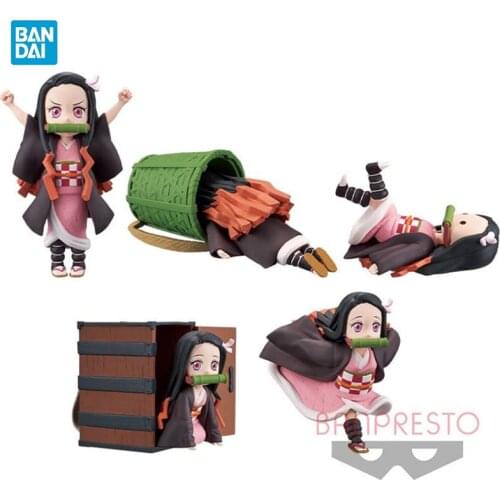 7cm BANDAI WCF Demon Slayer Kamado Nezuko Chibi Anime Figure Action PVC Collection Model Toy Anime Figure Toys For Kids