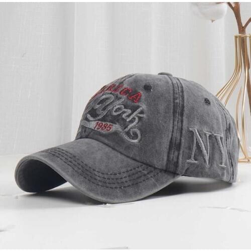 Baseball Cap washed Embroidery New York Letter Maple Leaf Cotton Adjustable Snapback Hat Fashion Caps Casual Hat 2021 New design