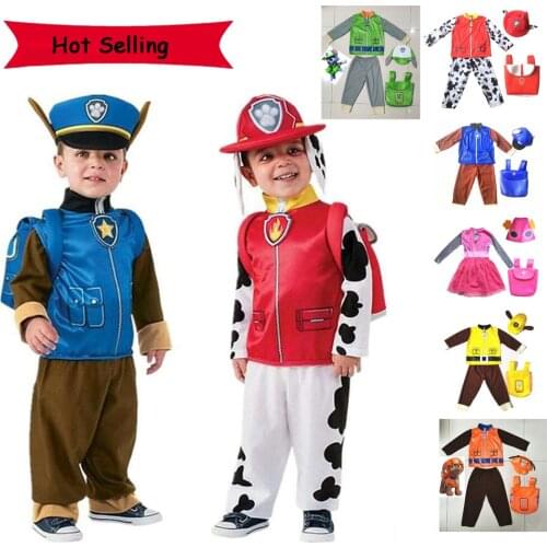 Barking Patrol Costume Kids Boys Girls Birthday Purim Marshall Chase Skye Cosplay Costumes Patrol Dog Children Ryder Party Role