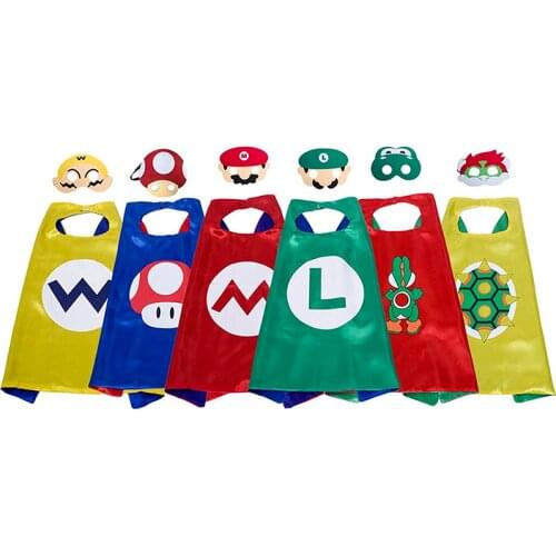 Super Mario Bro Kid Birthday Party Cpsplay Cartoon Mario Yoshi Kinopio Luigi Koopa Costume Cloak Toys Anime Party Theme Supplies